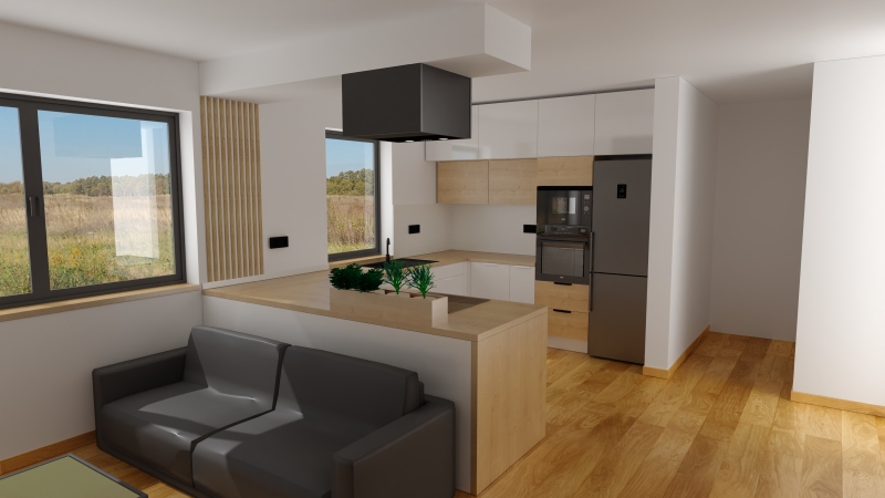 Návrh kuchyně - 3D vizualizace